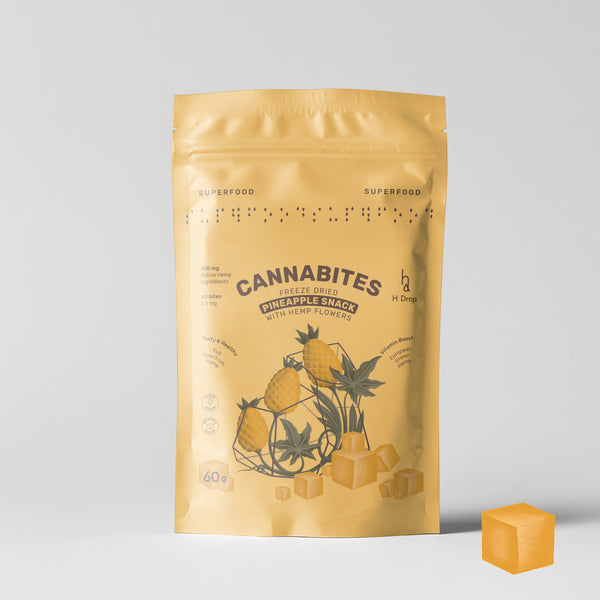 Bites of Calm - Freeze Dried Pineapple Snack with Hemp Flowers (60pc, 300mg)